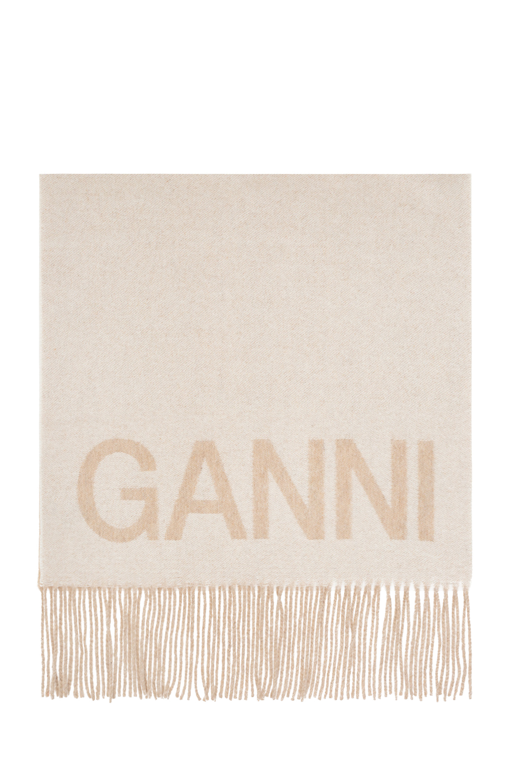 Beige Scarf with logo Ganni - Vitkac Australia